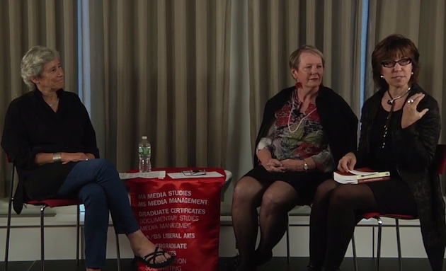 L to R: Lucy Suchman, Katherine Gibson, and Anne Balsamo, October 1, 2013, New York City